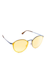 Occhiali da sole montatura blu e lenti gialle