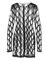 Abito Net ls Round Neck nero