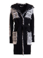 Cappotto in lana con intarsi