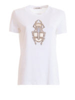 T-shirt con scarabeo di strass