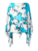 Caftano in seta con stampa Orchid