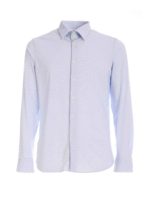 Camicia con micro motivo azzurra