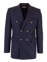 Giacca doppiopetto gessata blu