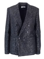 Giacca doppiopetto con paillettes nera