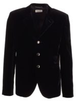 Giacca monopetto in velluto nera