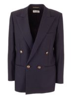 Giacca doppiopetto in lana vergine blu