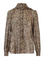 Blusa lavalliere color oro e nera