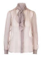 Blusa collo lavalliere color Perla