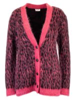 Cardigan jacquard animalier rosa