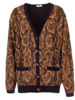 Cardigan stampa rettile nero e marrone