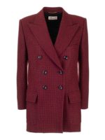 Giacca doppiopetto pied de poule rossa