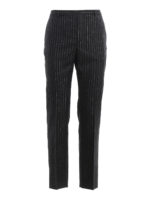 Pantalone gessato con dettagli in lurex