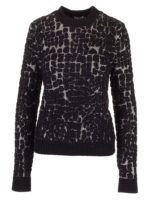 Pullover girocollo lavorato nero