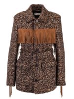 Cappotto stampa animalier marrone e nero
