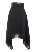 Gonna fazzoletto nera con frange