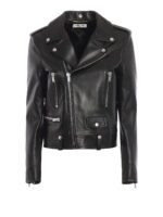 Classico chiodo in pelle con borchie