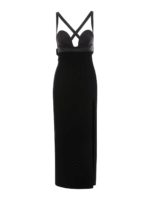 Abito in velluto con spacco