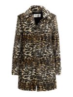 Cappotto corto animalier in finta pelliccia