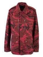 Parka stampa camouflage rosso