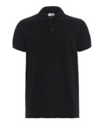 Polo nera in pique di cotone