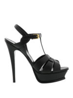 Sandali Tribute in pelle nera con tacco