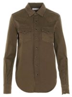 Camicia in denim verde militare
