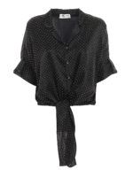 Camicia in raso di seta con borchiette dorate