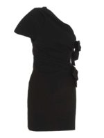 Vestito monospalla con fiocchi nero