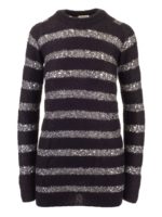 Abito a righe nero e grigio con paillettes