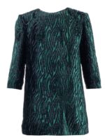 Abito corto verde e nero animalier