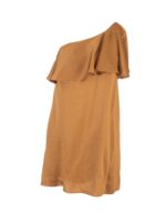 Vestito corto monospalla volant Tabacco