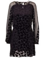 Abito con cuori in velluto nero