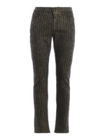 Jeans decorato da righe metallizzate