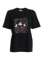 T-shirt nera con stampa Mickey Mouse
