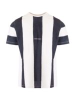 T-shirt a righe logo bianca e nera