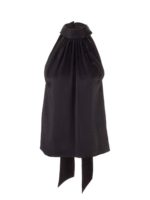 Top a collo alto in raso nero