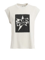 Top in cotone con stella e logo