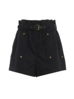 Shorts a vita alta in twill con cintura