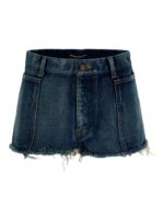 Shorts in denim con tasche applicate