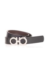 Cintura Gancini reversibile nera e color noce