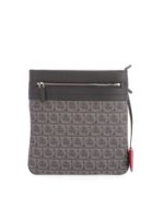 Borsa a tracolla Gancini nera e grigia