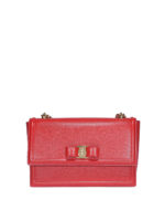 Tracolla in pelle rossa con fiocco Vara