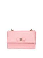 Tracolla in pelle rosa con fiocco Vara