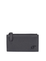 Portacarte con placca logo e zip