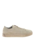 Sneakers beige con logo sulla linguetta