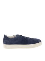 Sneakers blu denim con logo sulla linguetta