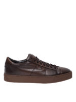 Sneaker stringate maroni in pelle