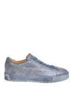 Sneaker in pelle effetto vintage blu