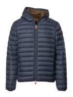 Piumino trapuntato blu con patch logo