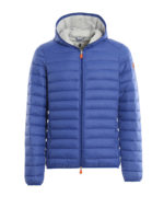 Piumino azzurro leggero con cappuccio